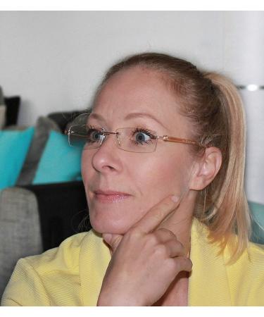 Reducblu Rimless Reading Glasses - Small Silver 2.5 Diopter Readers for Men and Women - Buy Online on GoSupps.com