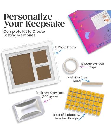 Baby Hand and Footprint Kit/New Mom Gifts/Gender Reveal Gifts/Baby Keepsake Box/Baby Shower Gifts/Clay paw print kit/Dog Paw Print Kit//baby picture frame/new baby gift/new born baby boys gift - Buy Online on GoSupps.com