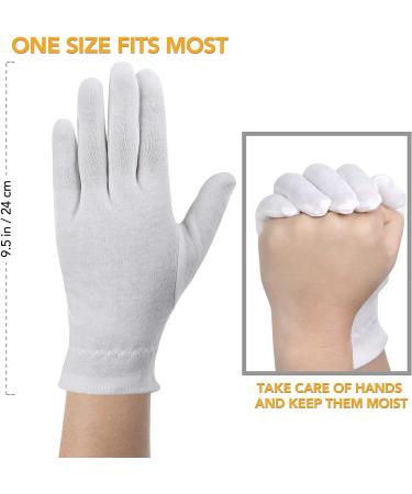 Cotton Moisturizing Gloves for Dry Hands - Eczema Treatment & Skin Spa Therapy, Premium Quality (5 Pairs) - Buy Online on GoSupps.com