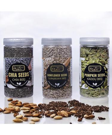 J J Crunch N Munch ChiaSun Pump Fusion Seed Combo of Chia Seeds Pumpkin Seeds and Sunflower Seeds (Pack of 3) - Buy Online on GoSupps.com