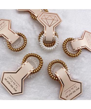 CUTERUI Bridesmaid Gifts- 8 Pack Rose Gold & White Coil Hair Ties for Bachelorette Party & Bride Tribe Favors - Buy Online on GoSupps.com