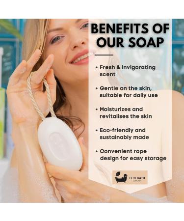 Eco Bath London Donkey s Milk Soap on a Rope 220g - Luxurious and Eco Friendly Body Wash Bar with Shea Butter Natural Shower Gel Bar for Smooth and Hydrated Skin Donkey's Milk - Buy Online on GoSupps.com