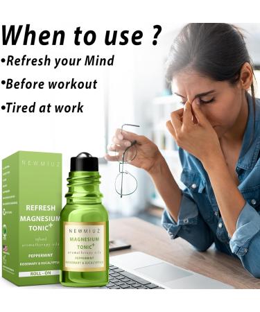 Headache Roll-On Essential Oil Blends Anti Stress Magnesium Peppermint Spearmint and Lavender with Calming Lavender Orange Cedarwood & Headache Relief Peppermint Rosemary and Eucalyptus Pack of 3 - Buy Online on GoSupps.com