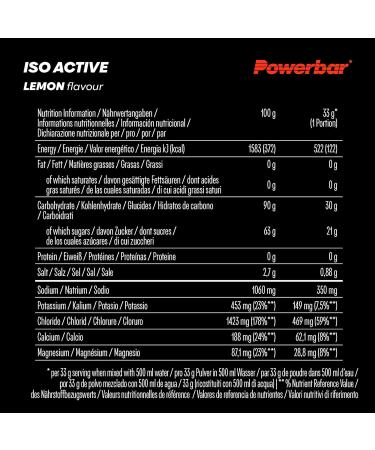 Powerbar Isoactive Lemon 1320g - Isotonic Sports Drink - 5 Electrolytes + C2MAX Lemon 1.32 kg (Pack of 1) - Buy Online on GoSupps.com