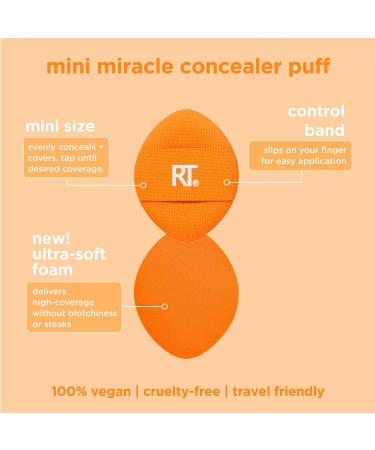 Real Techniques Mini Miracle Concealer Puff Small Makeup Puff For Liquid and Cream Foundation and Concealer Targeted Concealing Under Eyes and Blemishes Travel Friendly 6 Count 6/Mini Miracle Concealer Puff Trio - Buy Online on GoSupps.com