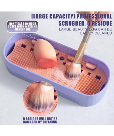 Esncddym Makeup Brush Cleaning Mat Brushes Organizer Cleaning Mat Drying Holder - Portable Dustproof Cleaning Tool for Makeup Brushes Sponges Three Generations of Purple - Buy Online on GoSupps.com