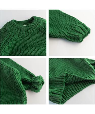 Volunboy Baby Boy Girl Green Knit Sweater 2-3 Years | Oversized Crewneck Pullover - Buy Online on GoSupps.com