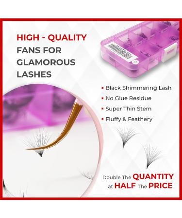 THE LASH SUPPLY 500 Fans - 20D Mega Volume Promade Loose Eyelash Extensions | C/D Curl 12-16mm Length 0.03 Thickness | Natural & Long-lasting | International Shipping - Buy Online on GoSupps.com