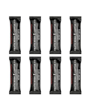 Death Wish Coffee Instant Dark Roast - 8 Single Serve Packets | USDA Organic Blend of Arabica & Robusta with 300mg Caffeine | World's Strongest Coffee - Bold & Intense - Buy Online on GoSupps.com