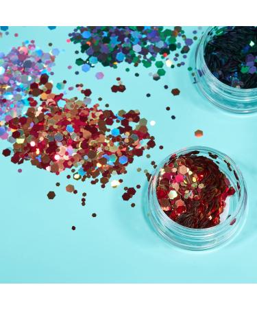 Buy Mystic Chunky Glitter - 100% Cosmetic Glitter for Face Body Nails & Hair - 6 Set | Moon Glitter - Buy Online on GoSupps.com