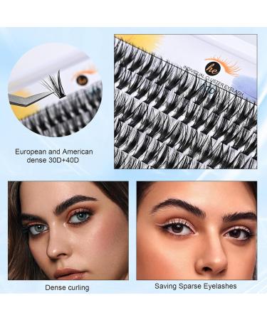 DIY Lash Kit Eyelash Applicator Tool | 30D 40D Comfortable Diy Cluster Lash Extension Kit For Cosplay Cosmetics Daily Makeup Coobaa 30D+40D+remover+double-ended glue+tweezers - Buy Online on GoSupps.com
