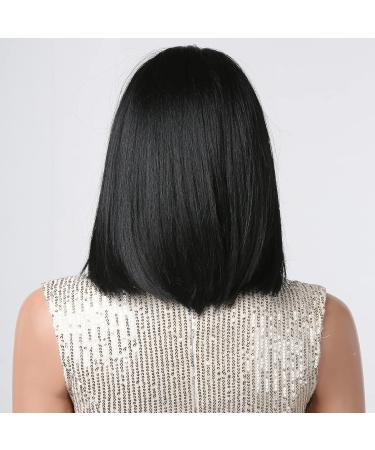 Testar 14-Inch Short Black Bob Wig for Women - Heat-Resistant Synthetic Hair with Ponytail - Natural Look - Buy Online on GoSupps.com