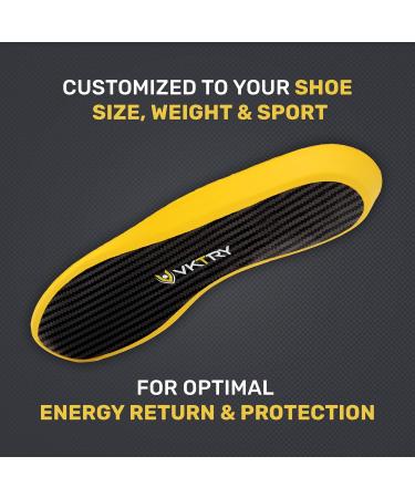 VKTRY Gold Performance Insoles | Custom Carbon Fiber Inserts for Basketball Volleyball Running & More | Boost Performance & Prevent Injury | US Sizes 7-7.5 Men 9-9.5 Women - Buy Online on GoSupps.com