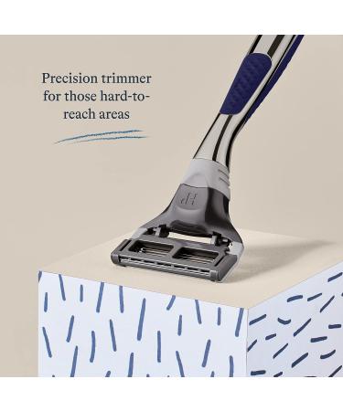 Harry's Razors for Men - Chrome Razor Handle | 5-Blade Razor Set with Lubricating Strip & Precision Trimmer | 3 Cartridges Included - Buy Online on GoSupps.com