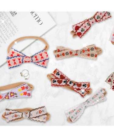 WUISOLQP 12 PCs Baby Girls Headbands Hair Bows Set - Flower Patterns, Handmade Soft Stretchy Nylon Hairbands for Newborns, Infants, Toddlers - Birthday, Christmas, Wedding Photography Hair Accessories - Buy Online on GoSupps.com