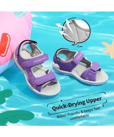 Shop Dream Pairs Girls' Summer Sports Sandals - Purple Fuchsia Light Gray EU 37.5 | Stylish & Comfortable Footwear for Children - Buy Online on GoSupps.com