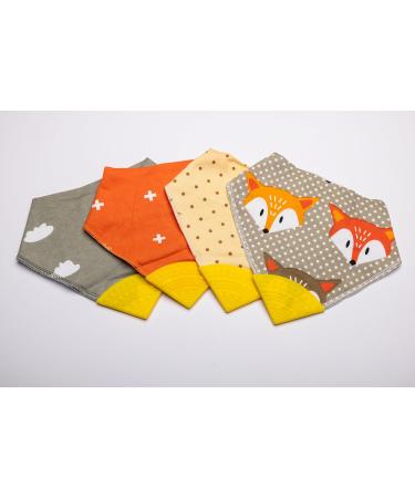 V&D HOME Baby & Toddler Dribble Bib with Teether - 0-18 Months | BPA & Phthalate Free Teething Bandana Bib - Yellow - Buy Online on GoSupps.com