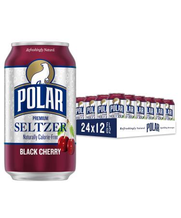 Polar Seltzer Water Black Cherry, 12 fl oz cans, 24 pack