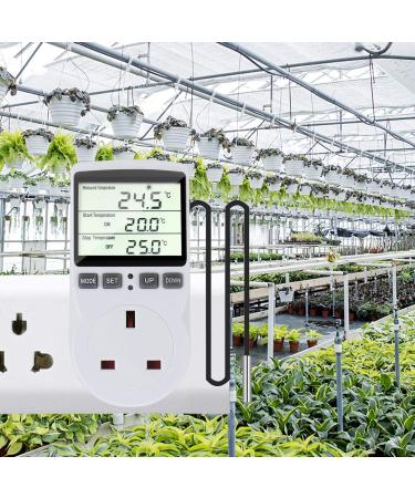 Furado Digital Temperature Controller LCD Screen Heating Cooling Temperature Switch Thermostat Outlet Socket with 1.7m Sensor 230V Digital Thermostat for Greenhouse Farm Terrarium Reptile - Buy Online on GoSupps.com