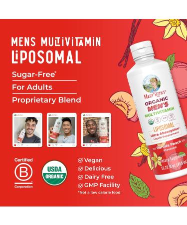 MaryRuth Organics Multivitamin for men | Sugar Free mens Multivitamin | Liquid Vitamins for men | Immune Support Supplement | Cognitive Health & Overall Wellness | Vegan | Non-GMO | 15.22 Fl Oz - Buy Online on GoSupps.com