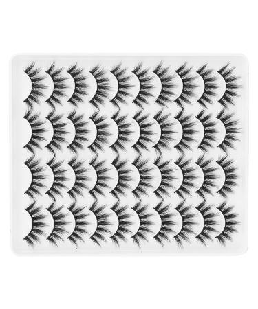 Soft Long Dense False Eyelashes - 20 Pairs for Stunning Eye Makeup | Shop Internationally - Buy Online on GoSupps.com