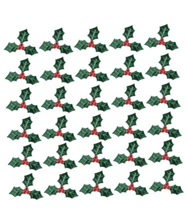 GRIRIW 100pcs Wrapping Hair Bows Dreses Vase Sew on Badge Sew on Applique Patches Red Berries Berry Green Size 2