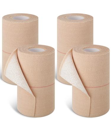 4 Rolls Adhesive Elastic Tape Bandage Tape Wrap Bandage Wrap Elastic Bandage Self Adhesive Bandages Flexible Stretch Bandages for Sports Ankle  Knee and Wrist Sprains  Beige  4 Inch x 5 Yard - Buy Online on GoSupps.com