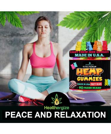 Hemp Gummies for Sleep and Relaxation-Calm Discomfort Fresh Fruity Flavors Relief-Extra Strength Peace and Rest Hemp Oil Gummy Bear Edibles-Made in USA-90 Bears - Buy Online on GoSupps.com