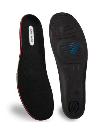 LARGERED Men Women Gel Insoles Arch Support Memory Foam Shoe Insoles Comfortable Shoe Inserts for Flat Feet Plantar Fasciitis Running Walking Black Size M 6-8UK Black