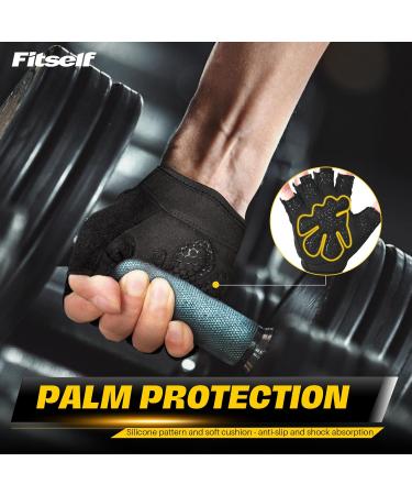 Fitself Fitness Gloves for Men & Women - Breathable Weightlifting & Gym Training Gloves for Strength Bodybuilding & Cycling - Black - Buy Online on GoSupps.com