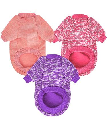 Dog Sweater 3 Pack for Small Dogs - Warm & Soft Pet Clothes for Winter - X-Small - Pink, Purple, Hot Pink - Buy Online on GoSupps.com