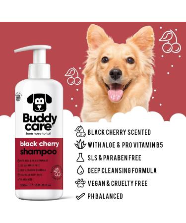 Black Cherry Dog Shampoo | BuddyCare - Deep Cleaning Fruity Fragrance Aloe Vera & Pro-Vitamin B5 (500ml) - International Shipping Available - Buy Online on GoSupps.com
