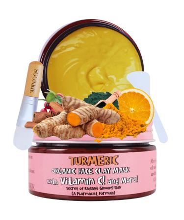 Turmeric face mask Vitamin C Bentonite Clay mask Vitamin E Skin Brightening Skin Lightening Dark spots lightening anti-hyperpigmentation mask Scar Fading & Pore refining Skin Tone mask