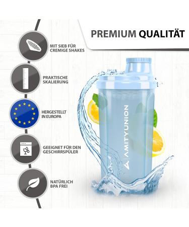 Buy Sky Blue 700ml Protein Shaker - Leak-Proof BPA-Free with Clickable Sieve & Scale for Creamy Shakes | Ideal for Gym & Fitness - Buy Online on GoSupps.com
