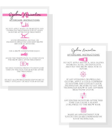 Brow Lamination Aftercare Instruction Cards - 50 Pack | DIY Kit with Tint | Business Card Size | At-Home Supplies - Buy Online on GoSupps.com