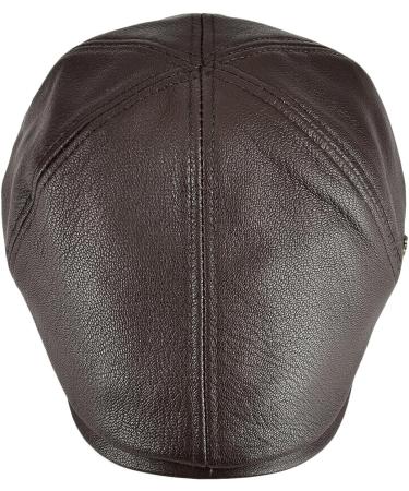 VOBOOM Lambskin Leather Ivy Cap Newsboy Hat 7 1/2 Light Brown - Buy Online on GoSupps.com