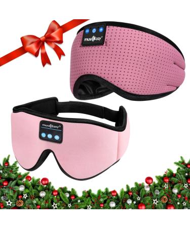 MUSICOZY Sleep Headphones Breathable Bluetooth 5.2 Headband 3D Sleeping Headphones Wireless Eye Mask Sleep Earbuds for Side Sleeper Women Office Air Travel Cool Tech Gadgets Unique Gifts 2 Packs