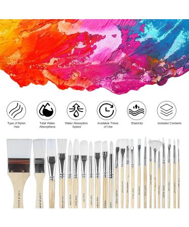 24-Piece Paint Brushes Set | Wooden Handles | Canvas Brush Case | Professional for Oil, Acrylic, Watercolor Painting - Buy Online on GoSupps.com
