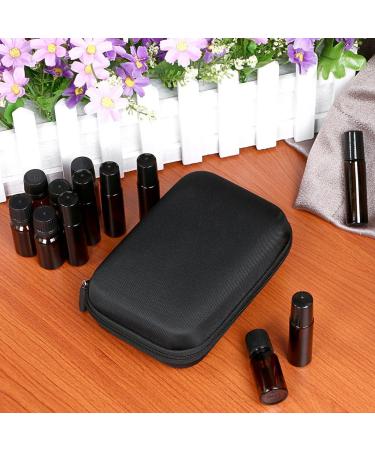 Hard Shell Essential Oil Case - Holds 12 Bottles (5ml, 10ml, 10ml Rollers) - Travel Size Organizer (Black) - Buy Online on GoSupps.com