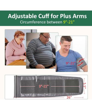 Extra Large Blood Pressure Cuff (9-21 Inches) - Compatible Replacement for Normal & Big Arms | Fast Global Shipping - Buy Online on GoSupps.com