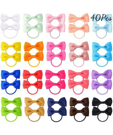 Qufiiry 40PCs Baby Girl Hair Loops & Elastic Headbands - Grosgrain Hair Ties with Bows for Toddlers & Little Girls | International Shipping Available - Buy Online on GoSupps.com