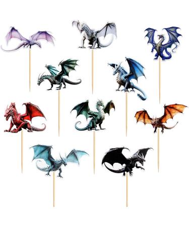 30-Piece Dragon Theme Cupcake Toppers - Mythical Cake Decorations for Weddings & Birthday Parties - Buy Online on GoSupps.com