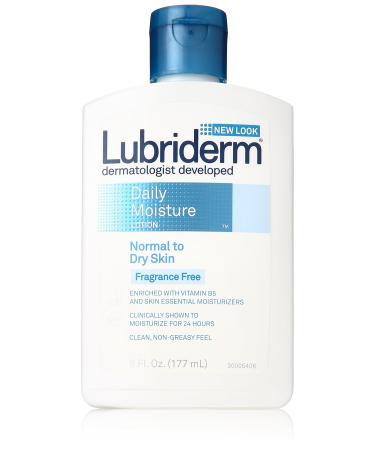 Lubriderm Daily Moisturizer Lotion Normal to Dry Skin Fragrance Free 6 Fluid Ounce (Pack of 6)
