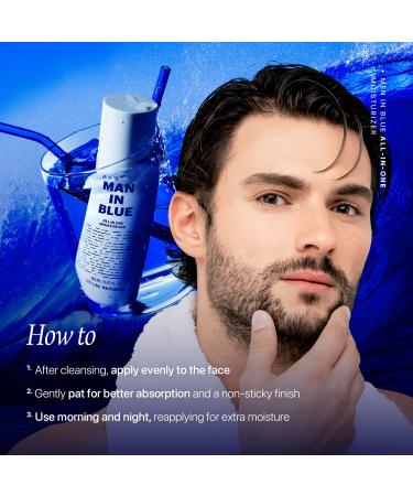 Nature Republic Man In Blue All In One Moisturizer - Daily Fresh Facial Lotion Korean Natural Hydrating Simple Skin Care For Men Dry Beard Face Rich Lightweight Aftershave 150ml/5.07 Fl.Oz. - Buy Online on GoSupps.com