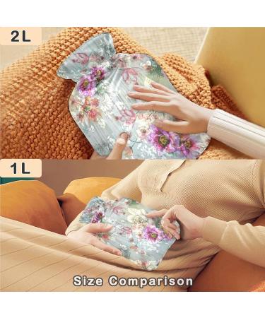 NAANLE Colorful Digital Flower Hot Water Bottle with Cover - 1L for Back Pain Relief & Hot/Cold Therapy | International Shipping - Buy Online on GoSupps.com