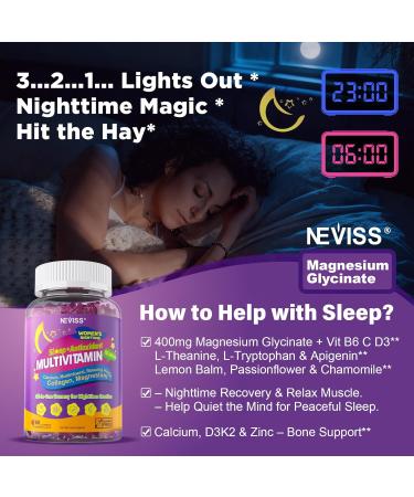 NEVISS 52-in-1 Methylated Multivitamin for Women Gummies with Iron Omega-3 B6 B9 B12 for Day | Magnesium Glycinate Calcium Collagen for Night Renewal/Sleep Womens 18 30 40 50 60 70+ AM PM Daily - Buy Online on GoSupps.com