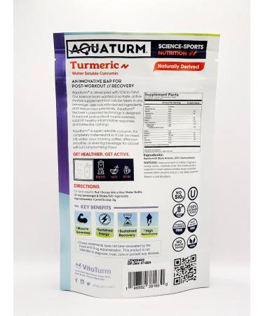 Aquaturm Recover Curcumin Powder | Natural Post Workout Recovery | 30-Day Supply for Soreness Relief - Buy Online on GoSupps.com