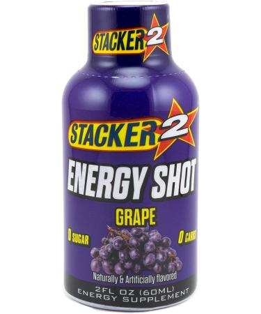 Stacker 2 Energy Shots Grape Flavor 2oz - Pack of 24 Bottles - Buy Online on GoSupps.com