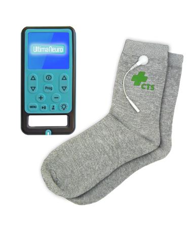 Ultima Neuro Neuropathy Feet System for Treatment & Relief of Peripheral Diabetic & Poly Neuropathy Nerve Pain with Conductive Socks Pair