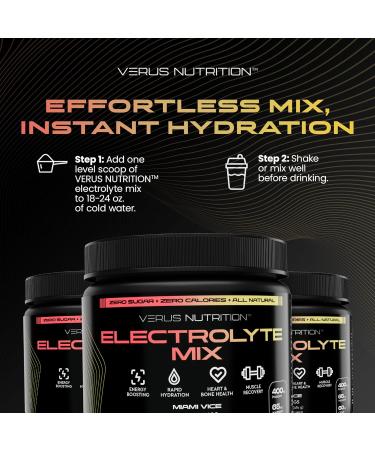 VERUS NUTRITION Electrolytes Powder No Sugar- Zero Calorie Hydration Powder | Sugar Free Electrolytes for Fasting Keto & Vegan | Natural Ingredients Electrolyte Mix 60 Servings - Buy Online on GoSupps.com